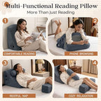 Reading Pillow/Backrest Pillow with Arms, Cup Holder & Phone Pocket - Image 7