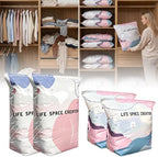 No‑Pump Vacuum Storage Bags, New Cube Vacuum Seal Bags, Upgrade Large Storage Compression Space Saver Bags, Reusable Storage for Clothes Bedding Seasonal Gear (2PCS Medium+ 2PCS Large) by GlossPluss