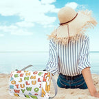 MNSRUU Picnic Blanket Waterproof Foldable, ABC Simple Cartoon Large Outdoor Picnic Beach Camping Blanket Travel Mat, Shoulder Strap Tote, Rectangle 57x59in - Image 5