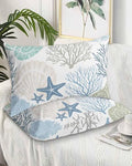 DecorLovee Coastal King Pillow Cases Set of 2 - Microfiber Bed Throw Pillow Covers, Blue Teal Coral Summer Beach Nautical Starfish Decorative Lumbar Pillow Cover with Envelope Closure for Sofa/Travel by DecorLovee