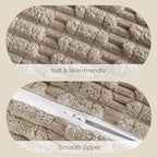 AELS Corduroy Striped Cylinder Pillows, 8" x 24" Decorative Bolster Pillows with Removable Washable Cover and Insert, Body Pillow for Couch and Bed, Living Room Bedroom Nursery Decor, Sand - Image 4