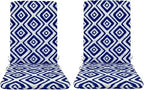 High Back Outdoor Chair Cushions 2 pcs, Water Proof Chaise Lounge Chair Cushions, Chairs Pads Stain Resistant for Camping Beach Picnic Travel Patio(B-Blue B,18 x42 x 1.18in) by Unknown