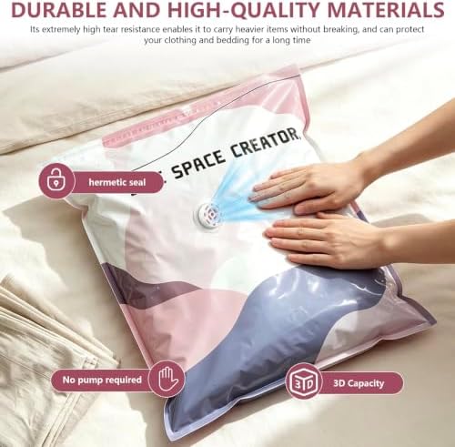 No Pump Vacuum Storage Bags, Extra Large Space Saver Compression Bags-4-L - Image 7