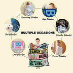 Anime Throw Blanket, Anime Gifts for Girls, Kawaii Ramen Sketching Decor - Image 5
