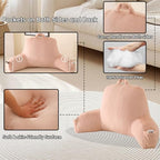 Soft Reading Pillow for Bed with Arms,Middle,Light Pink,Faux Fur - Image 5