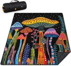 Mushroom Picnic Blankets Waterproof Foldable Picnic Outdoor Blanket 80"x 60" Picnic Mat 3-Layer Thicking Outdoor Foldable Blankets Sandproof Lightweight Beach Blankets with Strap Machine Washable by Unknown
