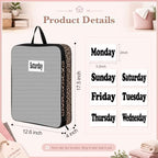 7 Pcs Packing Cubes for Travel Days of Week, Black Brown, L - Image 2