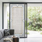 Window Privacy Film Frosted, Light Gray Botanical Non-Adhesive Static Cling Window Tint, Vintage Florals Geometric Minimalist Insulated Windows Frosted Films for Living Room, 35.4 x 78.7 Inches - Image 2
