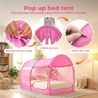 LEEDOR® Bed Tent Dream Tent Bed Canopy Shelter Cabin Sleeping Tent Indoor Bed Curtain Pop Up Privacy Warm Breathable with 4 Doors Twin/Full/Queen for Kids and Adult (Mattress Not Included) - Image 5
