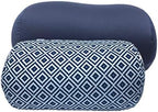 Bookishbunny 2pcs Micro Bead Microbead Roll Pillow Cushion for Bed Back Neck Head Body Support, 13" x 7", Various Designs (Navy+Diamond) by Bookishbunny