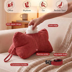 AceOrbit Dog Bone Shaped Travel Neck Pillow with Removable Cover,Red - Image 3