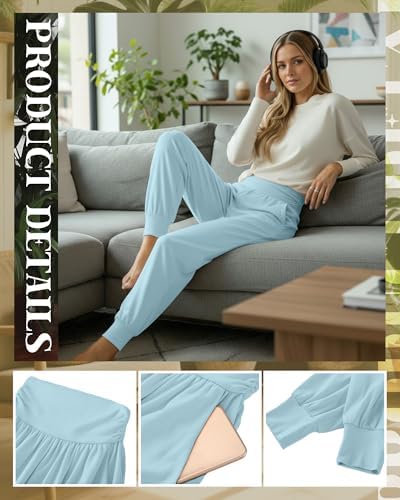 Ficerd 3 Pack Women's Joggers Loose Yoga Pants with Pockets - Image 3