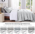 Love's cabin California King Quilt, Soft Bedspread Comforter, Light Grey - Image 5