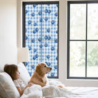 Window Privacy Film Frosted, Blue Blueberry Static Cling Door Window Covering, Checkered Fruits Farmhouse Art UV Blocking Windows Film for Office, Hotel, Bedroom, 29.5 x 78.7 Inches - Image 2