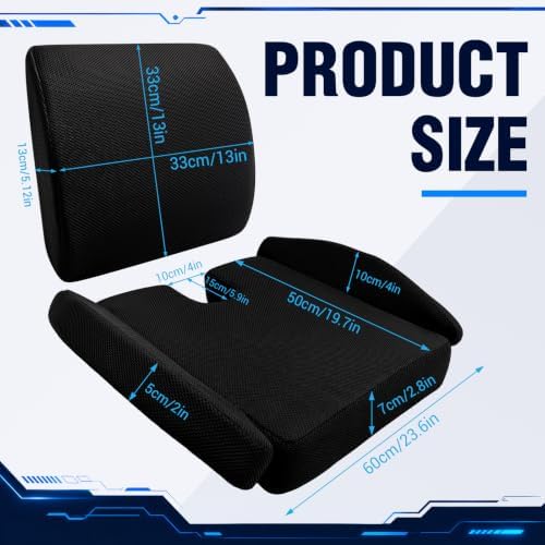 Widened Gaming Chair Cushion Set with Lumbar Support, Tailbone Pain Reduce - Image 2