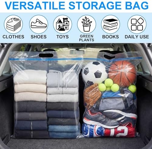 10 Pcs Clear Plastic Reclosable Slider Bags with Handles - Image 5