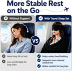 4-in-1 Airplane Sleep Support System with Travel Pillow, Eye Mask, Head Support Strap & Foot Rest Hammock Adjustable Neck Support Pillow Portable Sleeping Accessories for Long Flights Car Train - Image 3