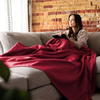Arcturus Tahoe Wool Bed Blanket | Soft, Breathable Wool Blanket for Year-Round Comfort - Queen Size (90"x 96") | Thick & Washable (Wine) - Image 5