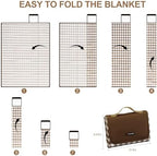 HX&OD Picnic Blanket Outdoor Extra Large Picnic Mat 80"X60" Camping Blanket Beach Blanket Foldable Waterproof Sand Mat Hiking Travel Family Concerts(Brown) (Pack of 2) - Image 7