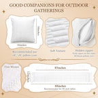 RYCHIC Extra Large Outdoor Picnic Blanket Folding Table Runner 10 Pillows Covers Set Up Match Portable Low Table Beach Party Decoration Kit Boho Decor Outdoor Rv Accessories Family Picnic Essentials - Image 2