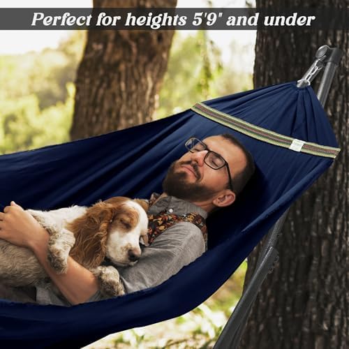 Tranquillo Uniki Hammock, Sturdy Steel Stand,Outdoor & Indoor Hammock, Navy - Image 6