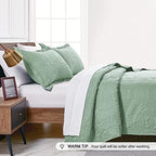 Love's cabin Twin Quilt Set Sage Bedspreads - Soft Bed Summer Lightweight Bedspread Comforter - Modern Style Coin Pattern Coverlet for All Season - 2 Pieces (1 Quilt, 1 Pillow Sham) - Image 4