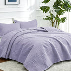Love's cabin Twin Quilt Set Lavender Bedspreads Bedding Set - Soft Bed Lightweight Bedspread Comforter - Modern Style Coin Pattern Coverlet for All Season - 2 Pieces (1 Quilt, 1 Pillow Sham) - Image 2