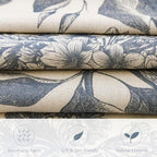Foindtower Set of 2 Linen Floral Vintage Throw Pillow Covers Neutral Accent Print Decorative Cushion Covers Farmhouse Boho Home Decor for Sofa Chair Couch Bedroom Living Room,24×24 Inch,Blue - Image 2