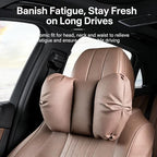 Car Neck Pillow & Lumbar Support for Rivian R1T 2025-2026 Ergonomic Breathable Mesh Auto Seat Back Cushion Headrest,Brown-Neck Pillow - Image 3