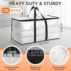 HomeHacks Large Moving Bags, Heavy Duty Clear Storage Bags, 8 Pack 125L - Image 2
