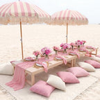 14 Pack Extra Large Pink Picnic Blanket Kit 91x71'' Outdoor Boho Pink Rug - Image 2