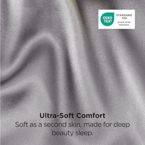 Bedsure Satin Pillowcase 8 Pack Similar to Silk Pillow Cases Standard Size, Pillow Case for Sleeping Women with Envelope Closure, Gifts for Women Men, Dark Grey, 20x26 Inches, 8pcs - Image 5