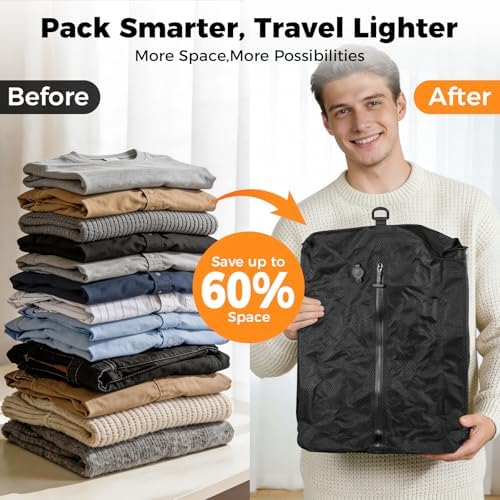 Travel Vacuum Bags with Pump 25L Vacuum Seal Bag for Clothing Travel 3 Pack - Image 3