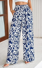 PRETTYGARDEN Womens Pants Elastic Waist Striped Lightweight Palazzo Pant - Image 2