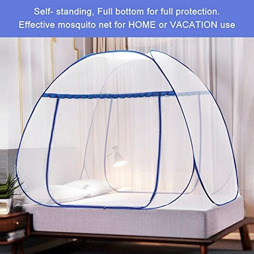Portable Pop-Up Mosquito Net Tent for Bed Baby Adults Trip, L79 x W71 x H59 inch Large Folding Mosquito Netting with Net Bottom, 2 Entries, Suit for Twin to King Size Bed - Image 3