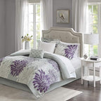 Madison Park Essentials King Comforter Set, Floral Bed in a Bag Purple 9PC by MADISONPARK