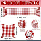 Lumina 14 Pcs Picnic Blanket Set, 91"x71" Woven Cotton Plaid Runner Covers - Image 6
