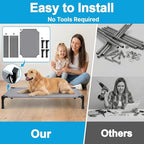 Elevated Dog Bed Raised Cooling Dog Cot for Large Dogs, Portable Indoor & Outdoor Pet Bed with No-Slip Feets Breathable Mesh Pet Bed for Camping Outdoor - Image 4