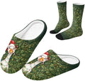 Christmas Fuzzy Slipper with Socks for Women Men Warm House Slipper and Socks Cozy Fuzzy Slippers for Indoor by Baxinh