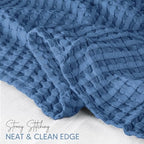 Utopia Bedding 100% Cotton Waffle Blanket Queen Size Wedgewood, 90x90 Inch - Image 3