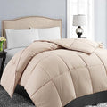 EASELAND Full Size Down Alternative Comforter, Beige, 82x86 Inches by EASELAND