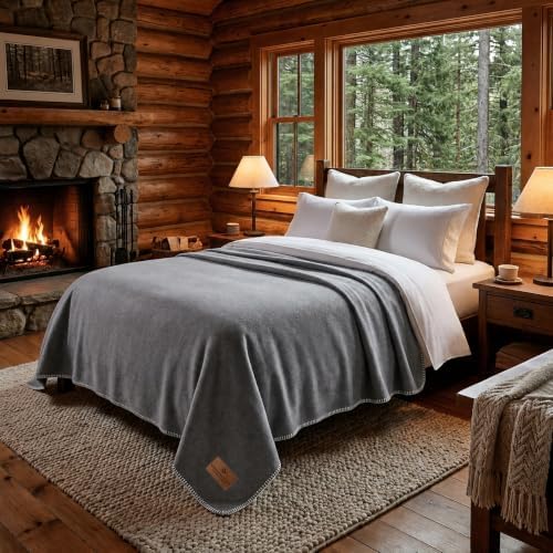 Whispering Winds 100% Wool Blanket, Premium Queen Size (90"x90") - Image 3
