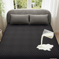 OhGeni 100% Waterproof King Size-Black Mattress Protector, Soft Mattress Pad Deep Pocket, Cooling, Breathable Fitted Sheets, Washable Bed Cover Over 99 Count Hex Bumps by OhGeni