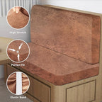 ANARACHON Leather Look RV Dinette Cushion Covers, Stretch Camper Cushion Slipcovers for Travel Trailer Couch RV Booth Seat(2 Backrest Cover & 2 Bench Cover,07 Brown) - Image 5