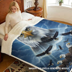 Sleepwish Eagle Blanket Sherpa Throw, Motivational Patriotic Decor for Men Office, Leadership Animal Design Cozy Fleece Blanket 50x60 Inches for Couch Bed - Image 3