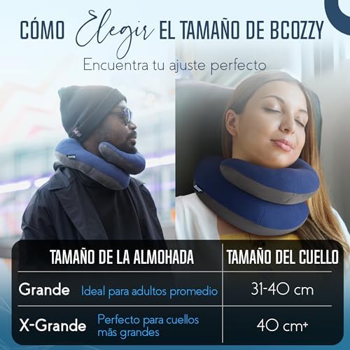 BCOZZY Travel Neck Pillow 4-Pack Large Size- Navy, Gray, Black & Purple - Adult Travel Pillow Bundle for Long Flights - Image 4