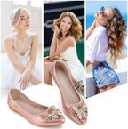 KUNWFNIX Women Ballet Flats Rhinestone Wedding Ballerina Shoes Foldable Sparkly Comfort Slip on Flat Shoes - Image 6