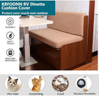 KRFOONN RV Dinette Cushion Covers Stretch Camper Cushions Cover, Brown - Image 5
