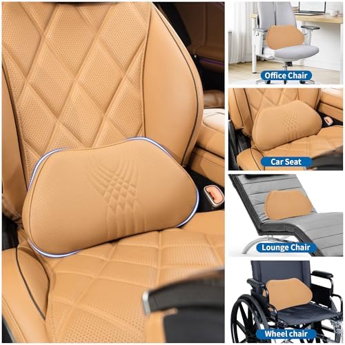 Lumbar Support Pillow for Car Seat, Office, Palomino Brown, 1PC - Image 3