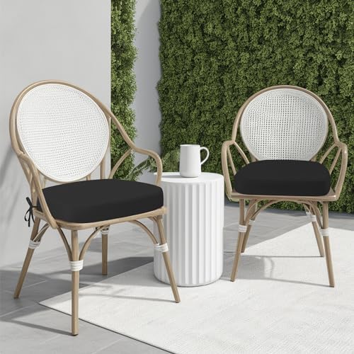 idee-home Outdoor Chair Cushions Set of 2, 17" x 17" D-Shaped - Image 5